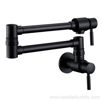 Hot Sale Oil Rubbed Bronze Black Kitchen Flexible Wall Matte Kitchen Faucet Folding Pot Filler With Wall Mount